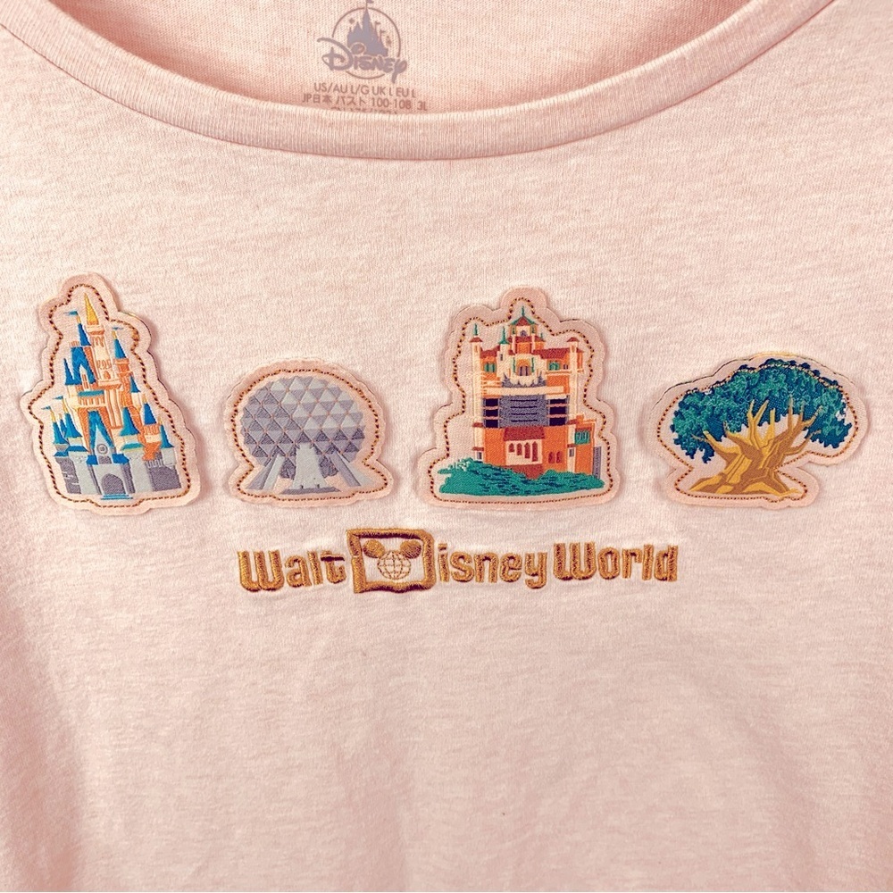 2024 Walt Disney World 4 Parks Icons T-Shirt Hollywood Epcot Magic Kingdom sz L - Picture 4 of 9